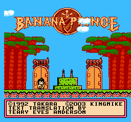 Banana Prince (english translation) Title Screen